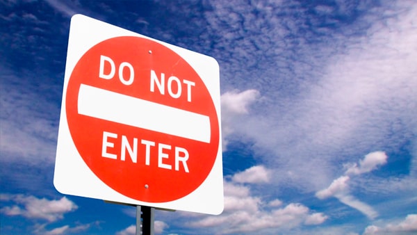 This sign is used to prevent: