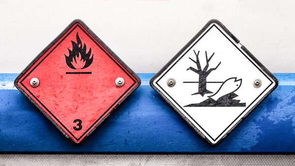 Which of the following is true about vehicles displaying a diamond-shaped sign (indicating a hazardous load)?