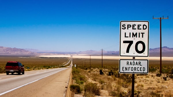 The posted speed limits show: