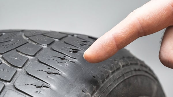 Worn or bald tires: